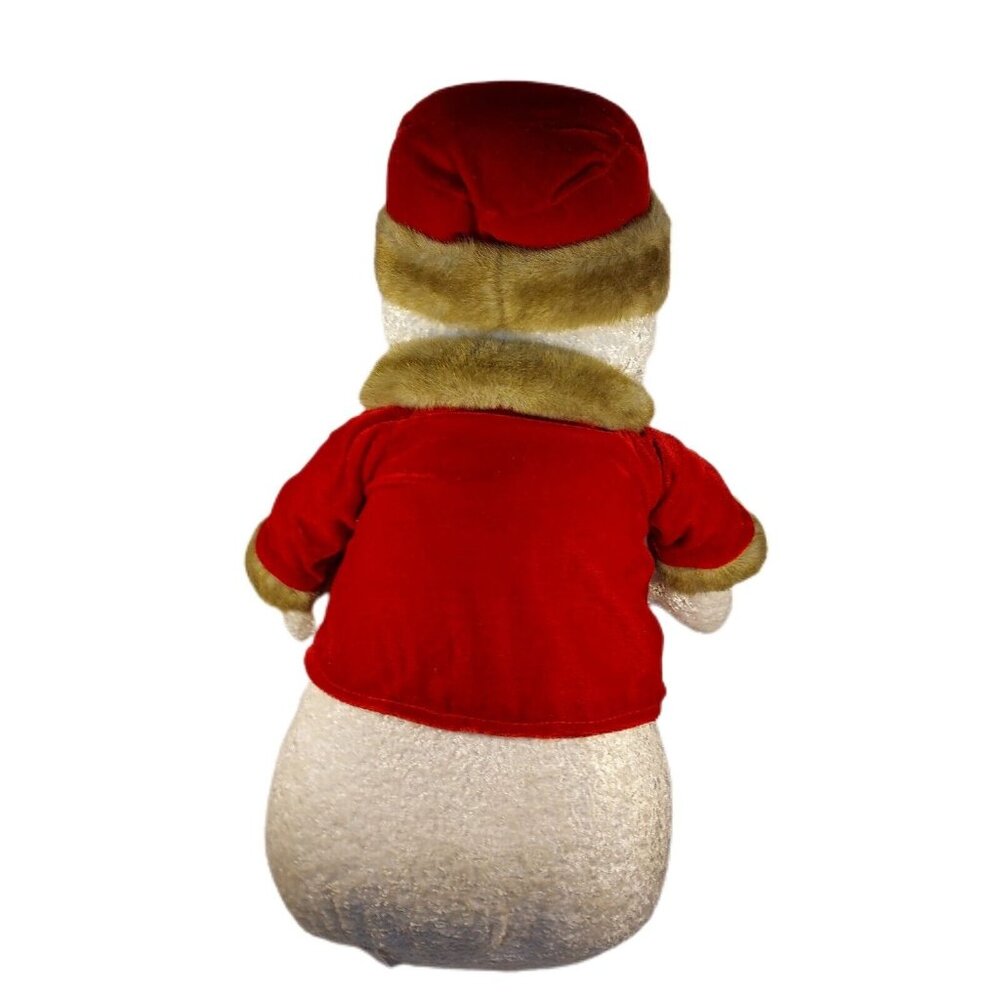 Snow Lady Plush In Red Velvet & Faux Fur Outfit Vintage 18" Tall - Picture 4 of 13